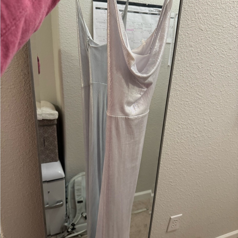 Long silver formal dress